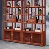 Estantería de Exhibición de Madera Maciza Estilo Chino Nuevo Gabinete Multi-Tesoro Estante de Almacenamiento Oficina Sala de Té Vitrina Estantería de Exhibición con Particiones Antiguas