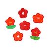 Fábrica de Bordados de Dongguan Parche de Tela Bordado de Terciopelo Cristal Autoadhesivo Accesorios de Flor Roja Pequeña Parche Bordado Parche Parche de Tela