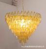 Lustre para Sala de Estar Francês MURANO Cinza Fumaça Garrafa dos Desejos Vidro Meio Antigo Murano Villa Duplex Escada Vazia