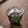 Tazón de Cubierta de Vidrio Coleccionable Hecho a Mano Tazón de Té Baicai Tazón con Forma de Flor Perforado con Láser Olla de Mano con Burbujas Espesor Alto Borosilicato