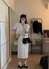 Nova Coleção Outono 2026 Saia Texturizada Estilo Chanel Tweed Coreano Dongdaemun