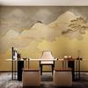 Papel Tapiz Decorativo Paisaje Dorado Chino Mural Grande para Sala de Estar de Hotel Dormitorio Cubrepared para Sofá Estudio Salón de Té