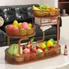 Mesa de Café de Escritorio Exquisita de Alto Valor 2025 Cesta de Frutas Multicapa Plato de Exhibición de Snacks de Almacenamiento para Sala de Estar