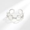 Anillo de nariz de cerdo Fangxing S925 de plata esterlina con diseño de nicho para mujer, cadena de moda, anillo abierto para dedo índice.