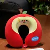 Linda Almohada de Espuma Viscoelástica con Forma de U de Manzana Portátil Almohada en Forma de U Almohada de Viaje Almohada para Descanso de Almuerzo en la Oficina Se Puede Guardar