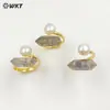 MPR065 anillo de mujer con diseño envolvente de cuarzo perlado brillante de lujo personalizado 18K joyería simple versátil