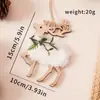 Decoraciones de árbol de Navidad de madera y felpa con forma de corazón, estrella de cinco puntas y reno, colgantes pequeños para la Navidad transfronteriza