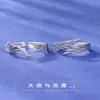 Anillo de pareja ángel diablo par anillo plata de ley personalidad retro para enviar anillo a novio novia un par de regalos de San Valentín venta al por mayor