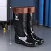 Botas de Chuva Masculinas Espessadas para Proteção do Trabalho Botas de Chuva de Cano Alto e Curto Impermeáveis Antiderrapantes Forro Espesso de Lã Resistente a Ácidos e Alcalis Calçados Aquáticos Botas de Borracha para Cozinha