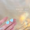 Hielo Cristal Transparente Diamante Triturado Pendientes de Tachuela Estudiante Pendientes para Mujer Temperamento Celebridad de Internet Douyin Estilo Caliente Nicho Sentido de Alta Gama Pendientes Joyería para Orejas