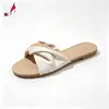 Sandalias Planas de Mujer con Nudo Retorcido y Pliegues para Comercio Exterior Transfronterizo, Sandalias Minimalistas Simples Estilo Coreano para Vacaciones, Zapatos de Mujer para Primavera y Verano en Stock