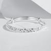 Pulseira Banhada a Prata Gelo Triturado Pulseira Feminina Brilhante Sólida Simples Personalizada Design de Nicho Pulseira de Empurrar e Puxar