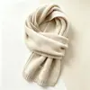 Bufanda de punto de color liso estilo coreano para otoño e invierno para mujer, engrosada, suave y versátil, bufanda larga, calentador de cuello cálido para estudiantes y parejas