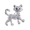Moda Estilo Coreano Nuevo Estilo Divertido Popular Aleación Pedrería Broche de Gato Accesorios de Corsage para Mujer