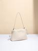 Bolso Nuevo Simple para Mujer, Moderno y Versátil Crema con Cordón Ajustable, Plisado Tejido, Bolsa de Basura, Bolso Nube, Bolso de Hombro Único, Bolso de Axila