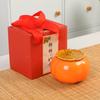 Creativo ¡Que Todos Tus Deseos Se Hagan Realidad Cerámica Caqui Recipiente para Té Adorno Tamaño Pequeño Almacenamiento de Té Doméstico Duplica las Cosas Buenas Caja de Regalo Souvenir