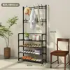 Zapatero Doméstico, Perchero para Dormitorio, Almacenamiento, Casa de Alquiler, Estante de Almacenamiento Multifuncional, Zapatero Integrado Simple para Abrigos y Sombreros