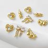 Conservación de Color Oro 14K Paquete Micro Engaste Zircón Lazo Colgante Troyano diy Pulsera Collar Aretes Accesorios Material