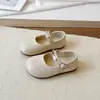 Zapatos de Cuero de Moda para Niñas 2026 Nuevos Estilos Primavera y Otoño Zapatos Mary Jane Redondos para Bebé Mocasines de Boca Baja con Suela Suave