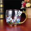 Venta Directa de Fábrica Taza de Té con Flor de Esmalte Taza de Vid para Hogar Desayuno Jugo de Leche Juego de Regalo