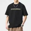 2026 Nueva Camiseta Casual Americana de Verano para Hombre Cuello Redondo Letra Manga Corta Moderna Versátil Camiseta de Media Manga Ropa para Hombre