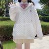 Otoño e Invierno Nuevo Dulce Japonés Holgado Retro Versátil Estudiante Diseño de Nicho Chaqueta Waffe Cárdigan Superior para Mujer