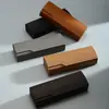 Fabricante de Estojo Personalizado para Óculos Atacado Estojo para Óculos de Miopia e Leitura Ferro Artesanal Grão de Madeira Abertura Pequena Estoque Pronto Fornecimento