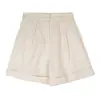 Preço Especial Sem Devoluções Sem Trocas Original 136 Yuan Roupa de Linho com Borda Enrolada Shorts Feminino Verão 250611