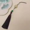 Pingente de Borla de Lótus Esmaltado Antigo Guanshan Yue 12CM Orelha Tuan Fan Joia Hanfu Cheongsam Saquinho de Joias