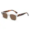 Nuevas Gafas de Sol Cuadradas de Moda para Hombres, Gafas de Sol Anti-UV para Mujeres, Gafas de Sol Retro Europeas y Americanas con Estampado de Leopardo y Marco Pequeño para Hombres