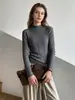 Suéter de lana de punto fino sin costuras de una sola pieza con diseño de ondas de agua, lavable a máquina, para mujer, otoño 2026, top de punto de manga larga para usar en capas