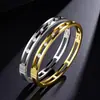 Pulsera de Acero Inoxidable Más Vendida Transfronteriza, Nuevo Estilo Pulsera Hueca de Acero de Titanio con Incrustaciones de Diamantes para Mujer, No se Desvanece, Pulsera de Moda Europea y Americana