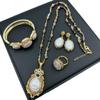 Nuevo Traje con Incrustaciones de Perla Barroca de Agua Dulce Exquisito Nicho de Alta Gama Joyería Antigua Media Juego de Cuatro Piezas Venta al por Mayor