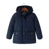 Procesamiento Personalizado de Ropa Infantil Chaqueta de Algodón Azul Marino con Lunares Gruesa para Deportes al Aire Libre Chaqueta Gruesa