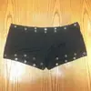 Pantalones Cortos de Mujer Ajustados de Moda Elegantes Estilo Europeo y Americano en Negro, Hechos de Poliéster y Spandex, Sin Etiqueta, Verano 2025