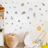 BR0057C caricatura juguetona espacio planeta nave espacial autoadhesivo pegatinas de pared hogar decoración habitación infantil pegatinas