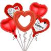 Labial de estilo transfronterizo Globo de papel de aluminio para el Día de San Valentín Juego de cinco piezas Escena de fiesta para parejas con decoración de ambiente festivo