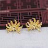 Yiwu Gold Ray color dorado chapado crisantemo un agujero pasador accesorios hecho a mano material semiacabado pasador tocado B537