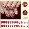 Coleção de Unhas Postiças de Natal Árvore de Natal Festiva Floco de Neve Esquema de Cores Vermelho e Verde Retrô Múltiplas Pontas de Unha Exquisitas Curtas Médias Longas