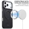 Adecuado para iPhone 18 Pro, funda de teléfono de carga inalámbrica magnética, protección de 360 grados, soporte giratorio, marco de lente de metal, funda de cuero