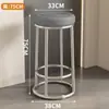 Taburete Extra Grueso, Taburete Redondo Reforzado, Taburete de Barra Simple, Taburete Alto, Taburete Comercial de Hierro Acero Inoxidable, Silla Alta de Tres Anillos para Oficina