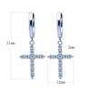 Brincos de Cruz de Prata Esterlina S925 Transfronteiriços Brincos Clássicos Femininos Brincos com Fecho de Orelha Densamente Incrustados Brincos Agulhas de Prata