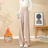 Calça Reta de Cintura Alta para Mulheres, Chenille Macio, Amiga da Pele e Confortável, Novo Estilo Primavera e Outono, Calça Casual Quente e Amiga da Pele para Mulheres Altas