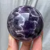 Adornos de bola de amatista natural, bola de cristal de amatista de ensueño, piedra cruda pulida, adornos artesanales para el hogar.