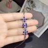 Pulsera de zafiro natural con incrustaciones de plata 925, joyería de tesoro de color directo de fábrica, piedra principal de 3 x 3 mm, simple y generosa