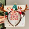 Diadema de Cabeza de Reno Navideña Linda Diadema de Disfraz Decoración de Astas para Niños Pinza para el Cabello Regalo Adorno para el Cabello de Niña Pequeña