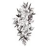 Suministro Exclusivo Transfronterizo de Calcomanías de Tatuaje de Flores de Boceto Negras para Mujeres, Calcomanías de Tatuaje Sexy Grandes, Ventas Directas de Fábrica