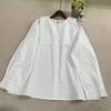 Camisa Nueva de Cuello Alto 2026 Bao Rui para Mujer, Manga Larga, Corte Holgado, Estilo Japonés, Fresca y Dulce, Algodón y Lino, Versátil, Rejuvenecedora, Estilo Mori