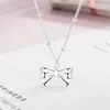 Collar Sencillo y Dulce de Lazo para Mujer, Cadena para Clavícula de Diseño de Nicho de Lujo Ligero, Nuevo Estilo 2023 Regalo de Cumpleaños Suéter