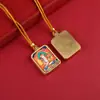 Tibet Metade Pintado à Mão Tocado a Ouro Thangka Oito Santos Padroeiros Colar Thangka de Aço Titânio
